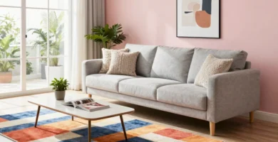 17 Geometric Area Rugs in Living Room for Visual Impact