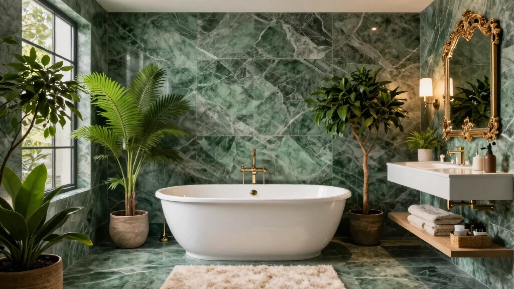 17 Green Marble Bathroom Ideas for Elegant Luxury