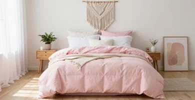 17 Pale Pink Bedding Ideas for Calm Airy Bedrooms
