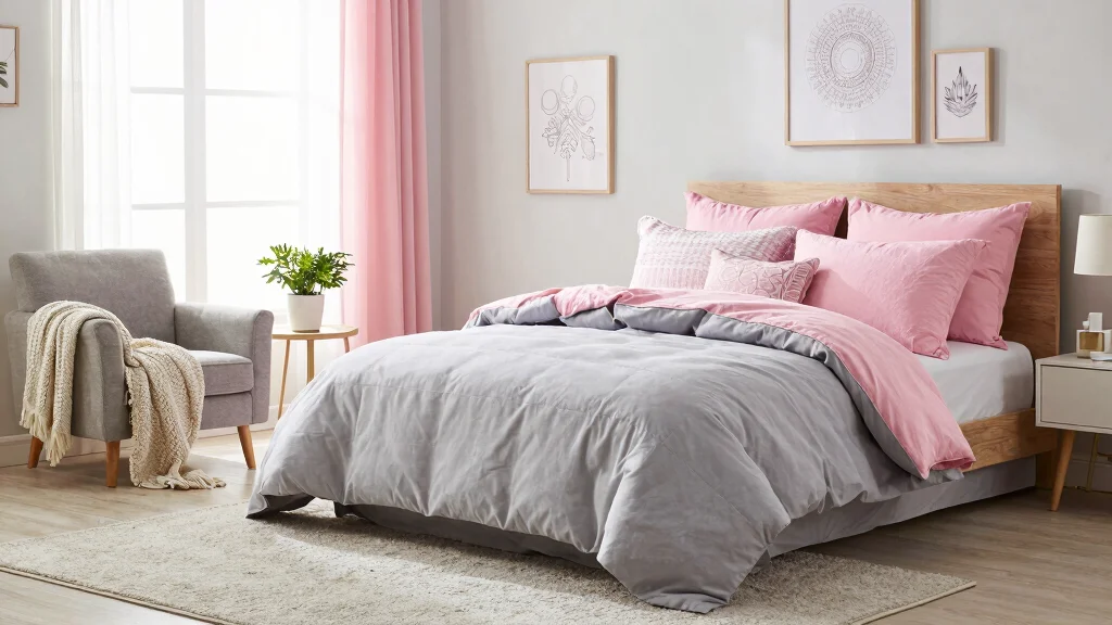 17 Pink and Grey Bedding Ideas for Modern Calm Decor