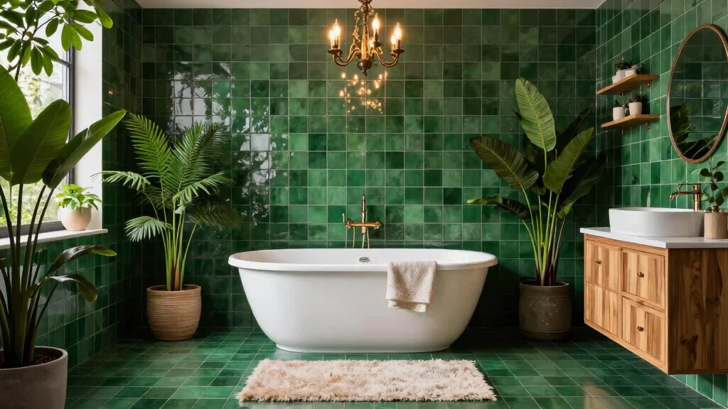 18 Dark Green Bathroom Tiles Ideas for Bold Bathrooms