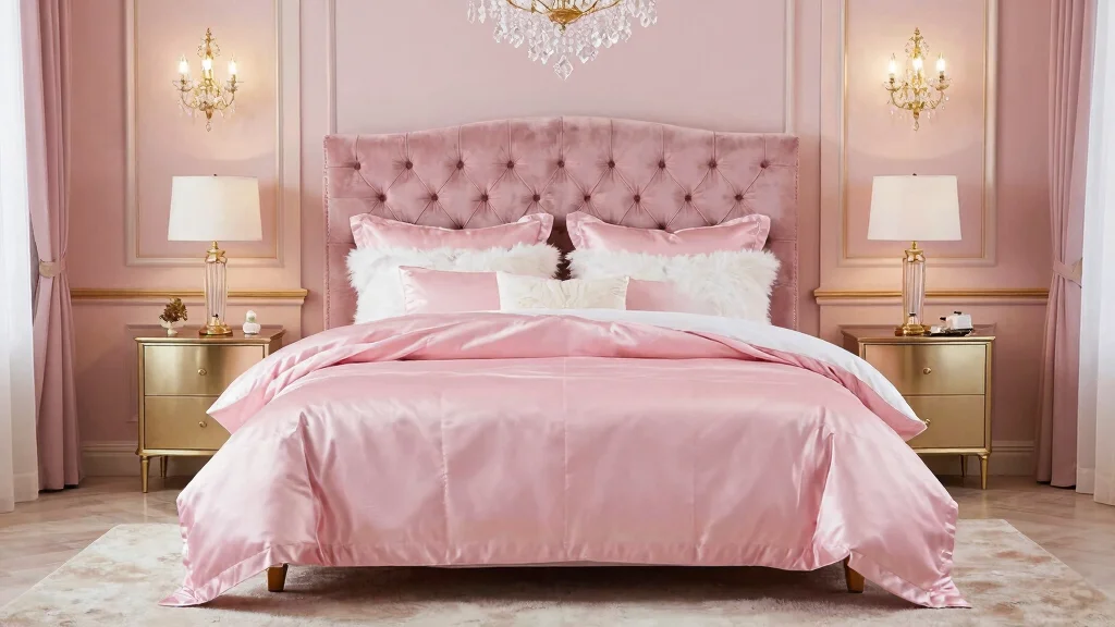18 Pink Satin Bedding Ideas for Glam Bedroom Decor