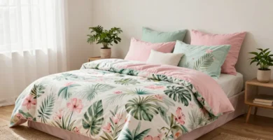 18 Pink and Green Bedding Ideas for Fresh Natural Vibes