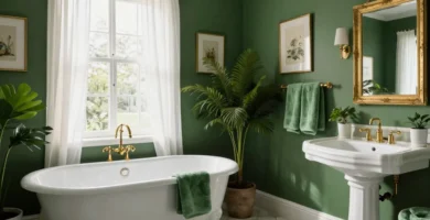 19 Hunter Green Bathroom Ideas for Classic Luxury