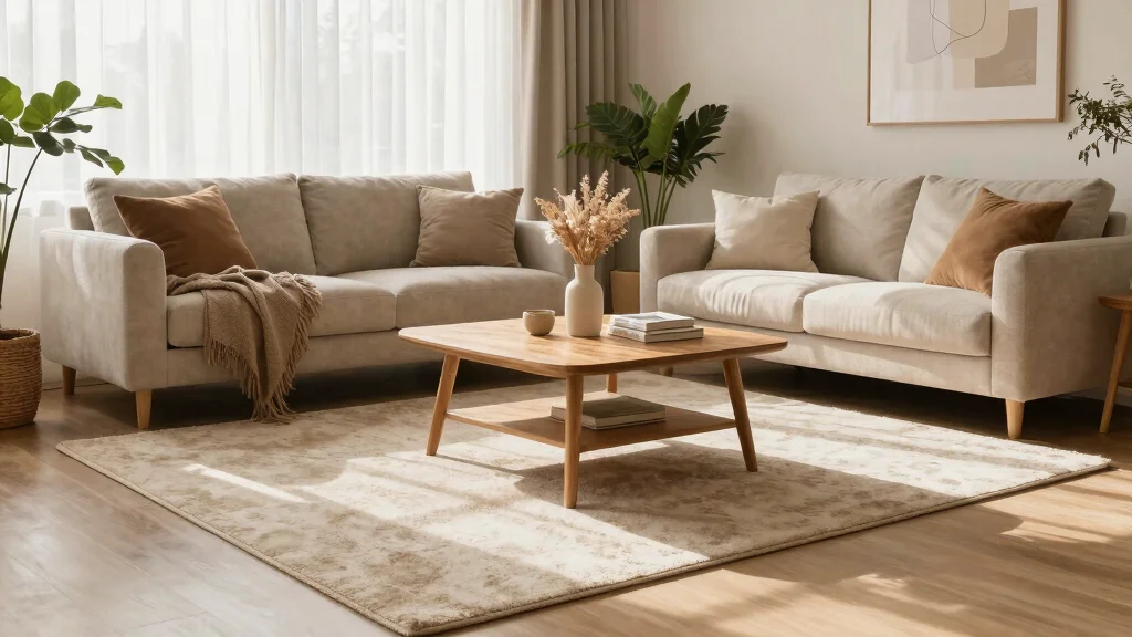 19 Neutral Living Room Area Rugs for Calm Interior Design