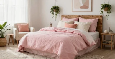 19 Pink Linen Bedding Ideas for Natural Relaxed Style