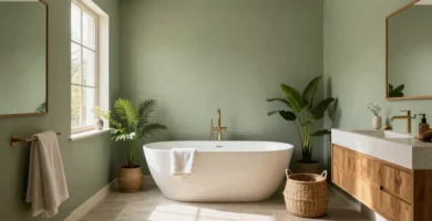 19 Sage Green Bathroom Walls Ideas for Calm Cozy Spaces