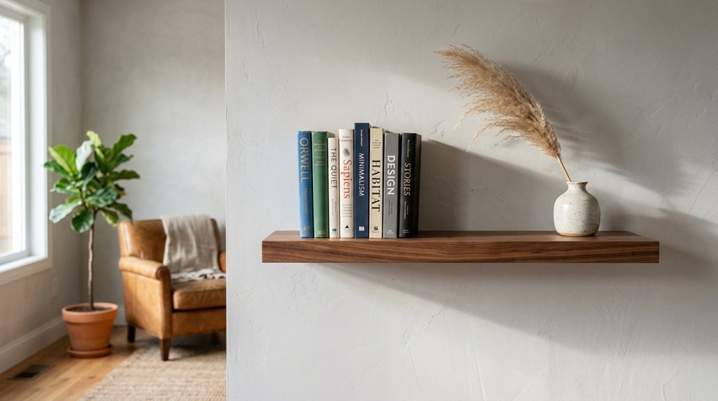 floating bookshelf construction steps