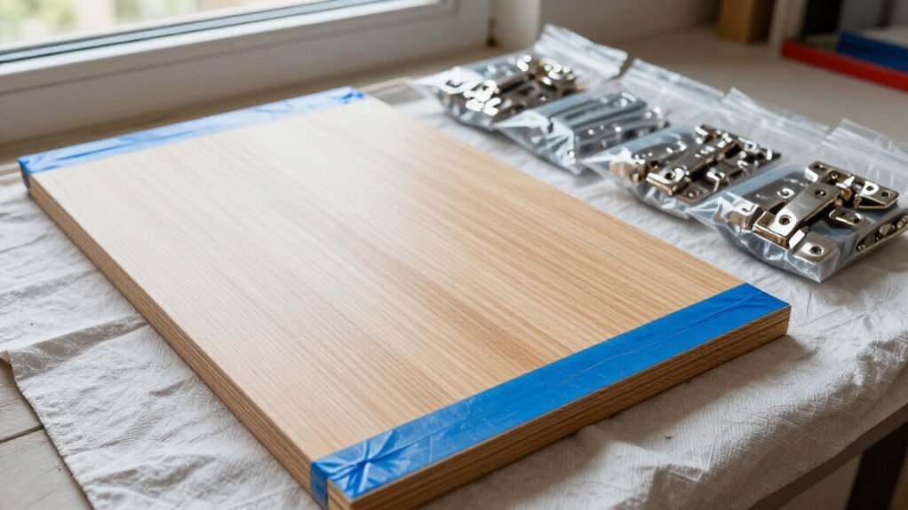 remove label and strip cabinet hardware