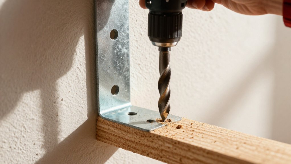 screw brackets into studs