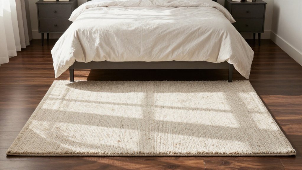 slide rug under bed frame